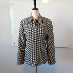 Lauren Ralph Lauren Houndstooth Zip Front Jacket - size 10